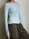 Boat Neck Tencel Long Sleeve