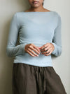 Boat Neck Tencel Long Sleeve