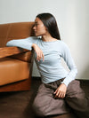 Boat Neck Tencel Long Sleeve
